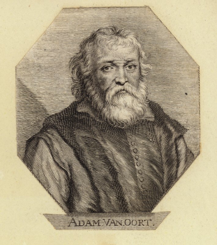 Adam Van Oort, geboren als Adam van Noort, een Belgische kunstenaar. Gegraveerd door Johann Georg Waldreich door Dutch School