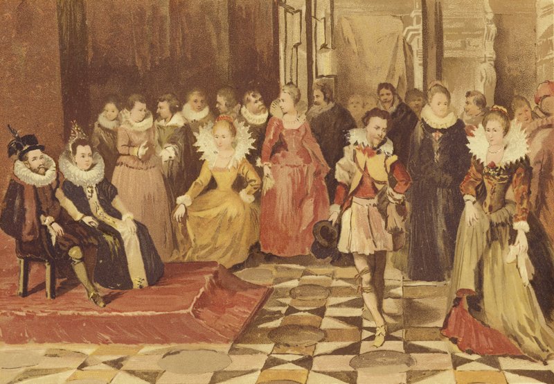 Filips Willem van Oranje en zijn vrouw Eleonora van Bourbon-Conde op een bal door Dutch School