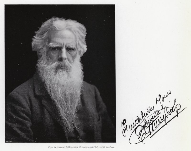 Portret van Eadweard Muybridge (zwart-wit foto) door Eadweard Muybridge