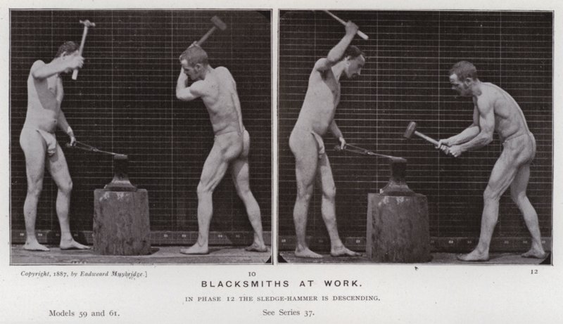De menselijke figuur in beweging: Smid aan het werk door Eadweard Muybridge