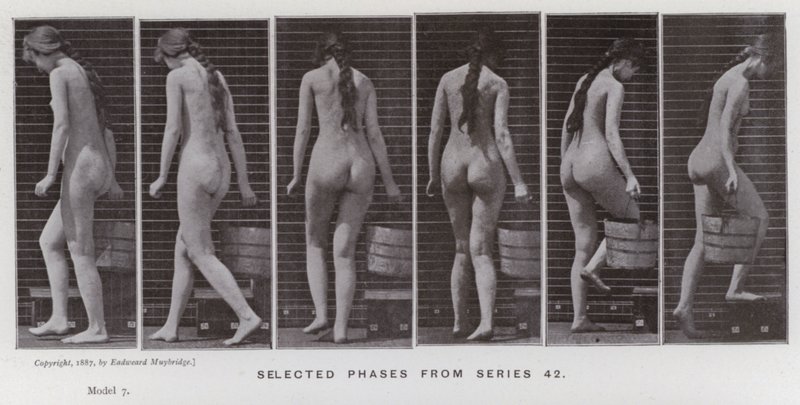 De menselijke figuur in beweging: Geselecteerde fasen uit serie 42 door Eadweard Muybridge