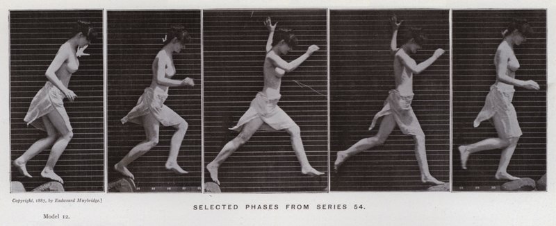 De menselijke figuur in beweging: Geselecteerde fasen uit serie 54 door Eadweard Muybridge