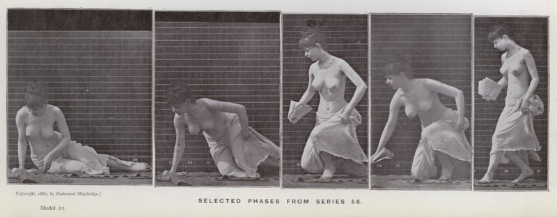 De menselijke figuur in beweging: Geselecteerde fasen uit serie 56 door Eadweard Muybridge