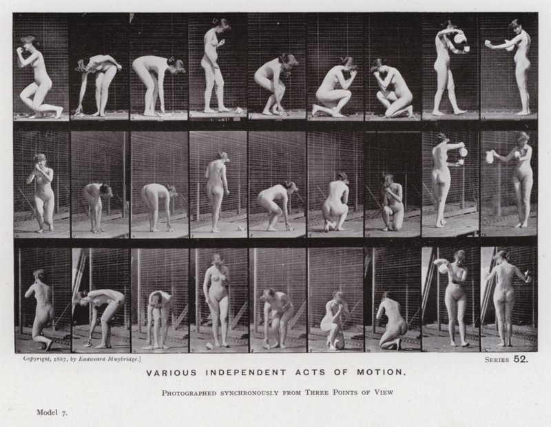De menselijke figuur in beweging: Verschillende onafhankelijke bewegingshandelingen door Eadweard Muybridge