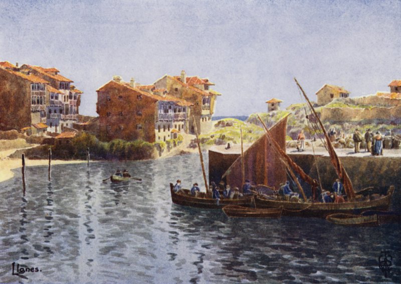 Noord-Spanje: Llanes, de haven door Edgar T. A. Wigram