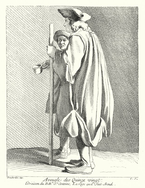 Blinde Man van het Quinze-Vingts Ziekenhuis door Edmé (after) Bouchardon