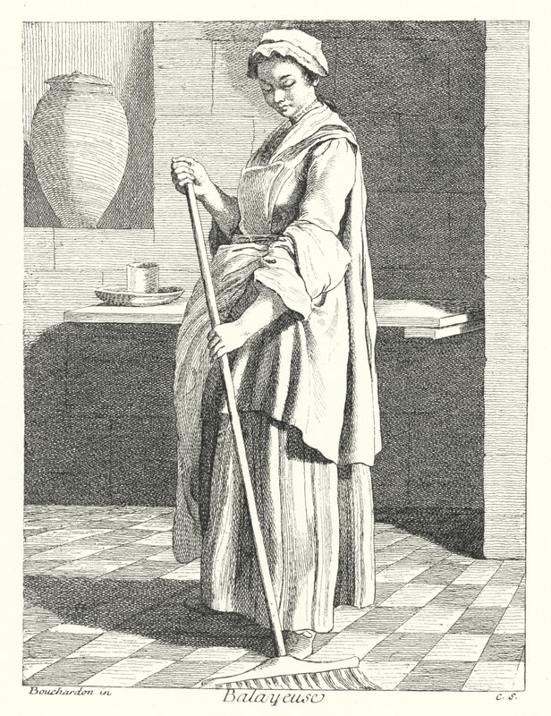 Veegster (gravure) door Edmé (after) Bouchardon