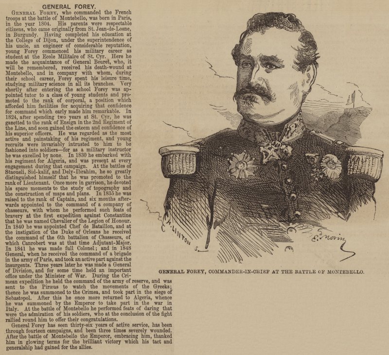 Generaal Forey, opperbevelhebber bij de slag van Montebello door Edmond Morin