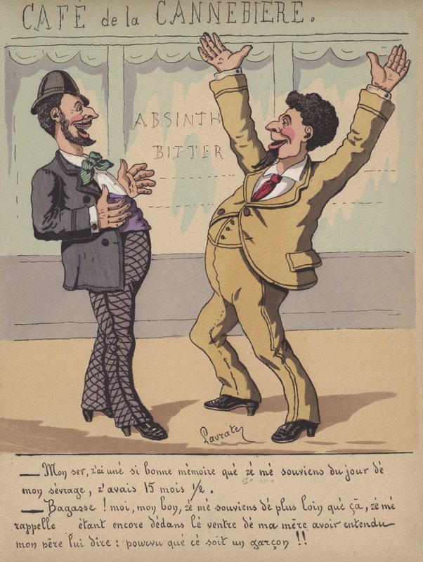 Gesprek buiten een café door Edmond Lavrate