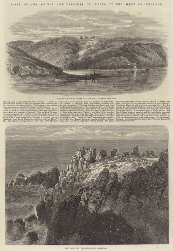 Bezoek van de prins en prinses van Wales aan het westen van Engeland door Edmund Morison Wimperis