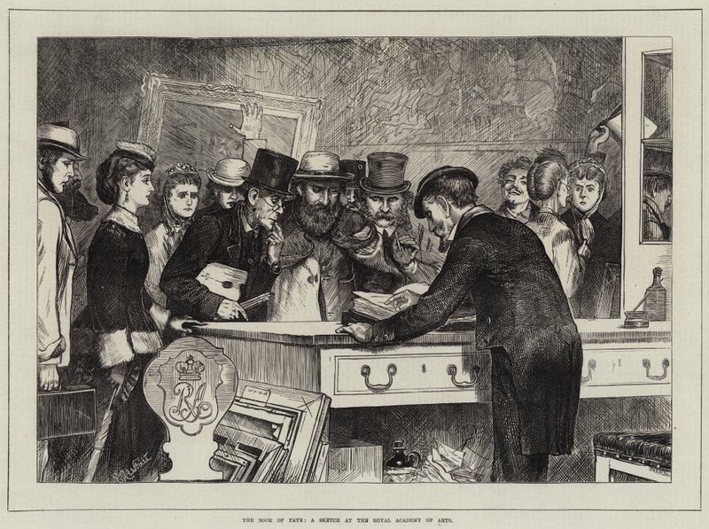 Het boek van het lot, een schets bij de Royal Academy of Arts door Edmund Richard White