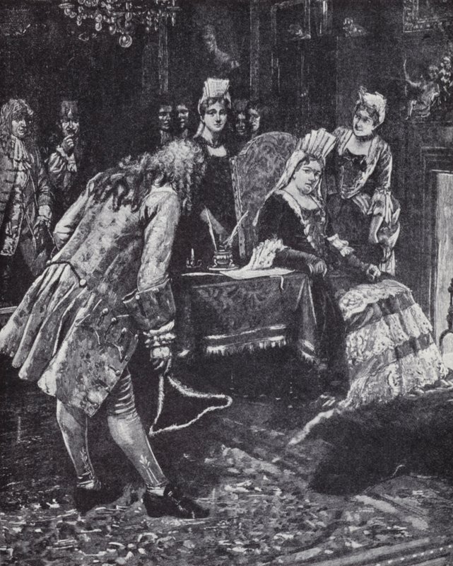 De hertog en hertogin van Marlborough uit de gratie bij koningin Anne door Edmund Blair (after) Leighton