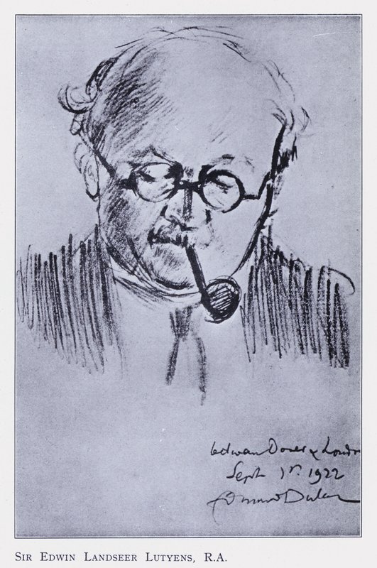 Sir Edwin Landseer Lutyens, illustratie voor Souvenir van Het Poppenhuis van de Koningin (Oxley) door Edmund Dulac