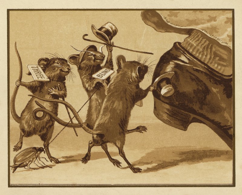Illustratie voor Drie Blinde Muizen door Edmund G. Caldwell
