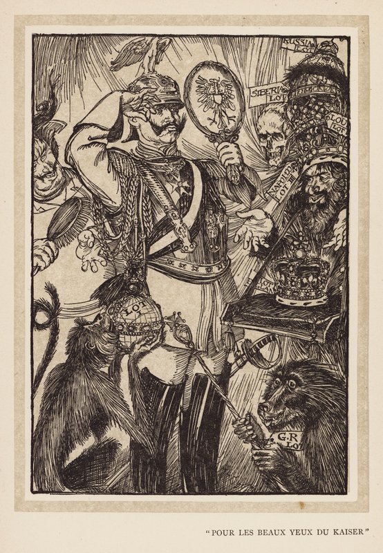 De krans van de keizer: "Pour Les Beaux Yeux Du Kaiser" door Edmund Joseph (after) Sullivan