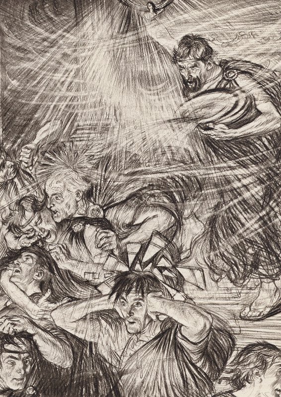 William Shakespeare: Het leven van Timon van Athene, Act III, Scene 6 (litho) door Edmund Joseph (after) Sullivan