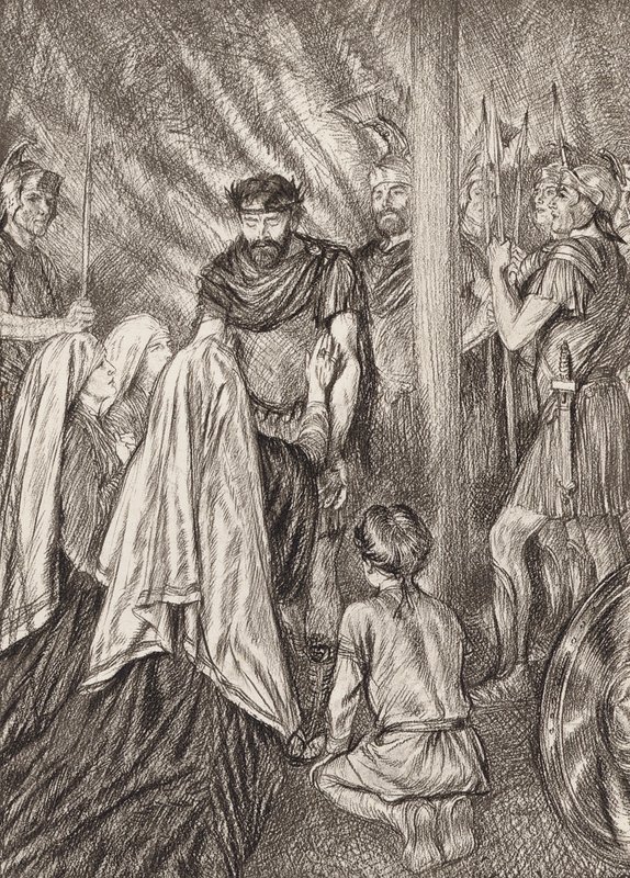 William Shakespeare: De Tragedie van Coriolanus, Act V, Scene 3 door Edmund Joseph (after) Sullivan