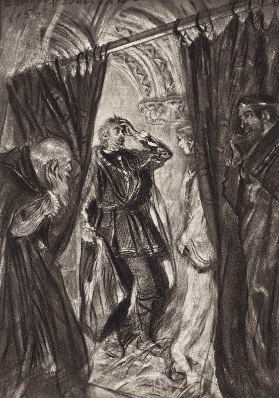 William Shakespeare: De tragedie van Hamlet, Prins van Denemarken, Act III, Scene 1 door Edmund Joseph (after) Sullivan