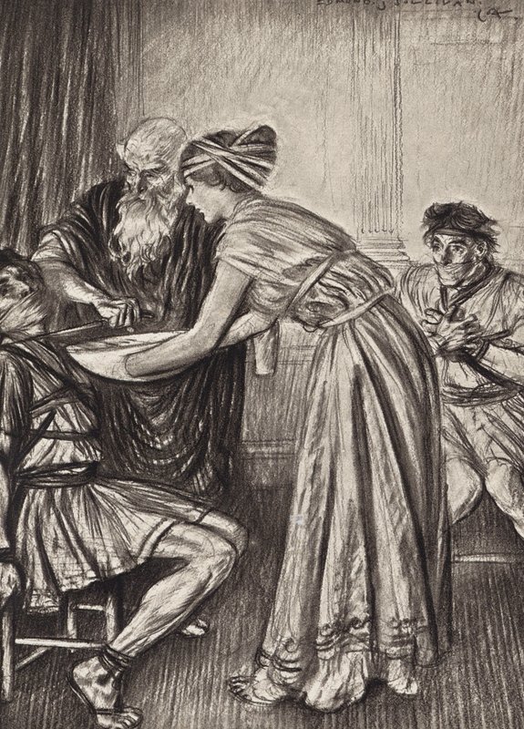 William Shakespeare: De tragedie van Titus Andronicus, Acte V, Scene 2 door Edmund Joseph (after) Sullivan