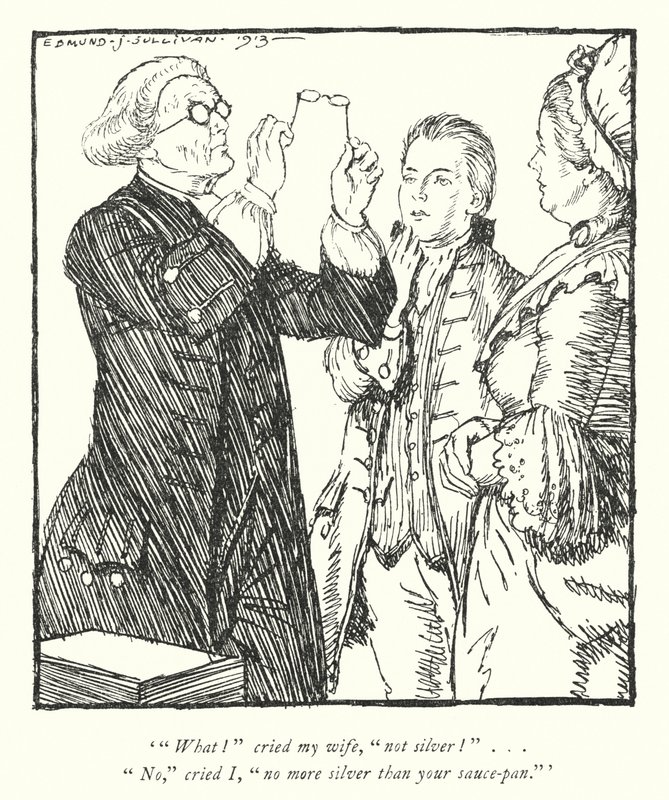 Illustratie voor The Vicar of Wakefield door Oliver Goldsmith door Edmund Joseph Sullivan