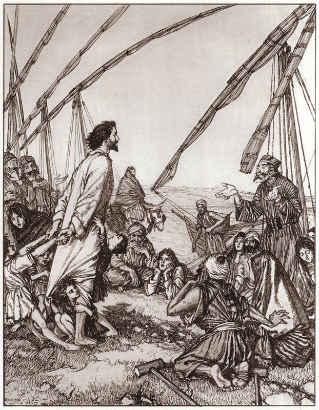 Jezus vraagt: Wie Is Mijn Naaste? door Edmund Joseph Sullivan