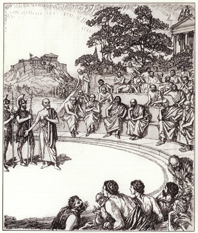 Socrates voor zijn rechters door Edmund Joseph Sullivan