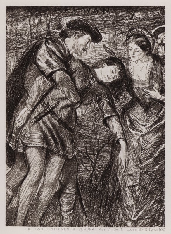 De Twee Edellieden van Verona, Act V, Sc 4 door Edmund Joseph Sullivan