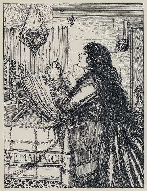 Illustratie voor A Dream of Fair Women and Other Poems door Edmund Joseph after Sullivan
