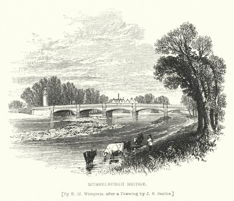 Musselburgh Brug door Edmund Morison (after) Wimperis