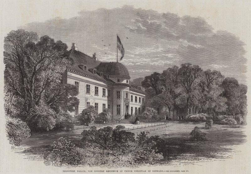 Paleis Bernstorf, de buitenresidentie van Prins Christian van Denemarken door Edmund Morison Wimperis