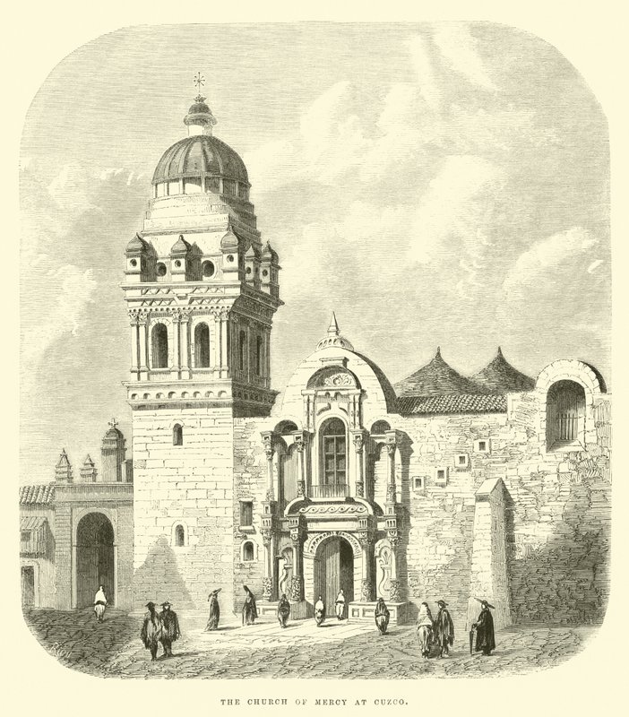 De Kerk van Barmhartigheid in Cuzco door Edouard Riou