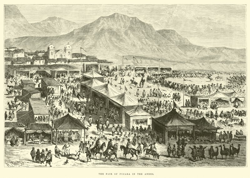 De kermis van Pucara in de Andes door Edouard Riou