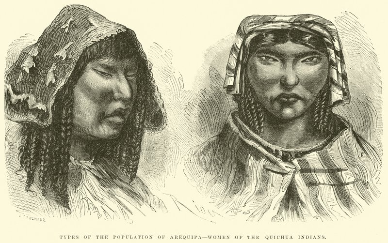Typen van de Bevolking van Arequipa, Vrouwen van de Quichua Indianen door Edouard Riou