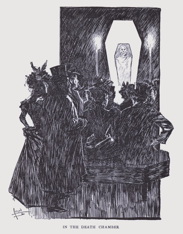 Boheems Parijs: In de dodenkamer (litho) door Edouard Alfred (1875 1954) Cucuel