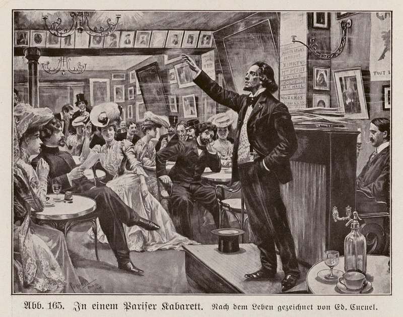 In een Parijs cabaret (gravure) door Edouard Alfred (1875 1954) Cucuel