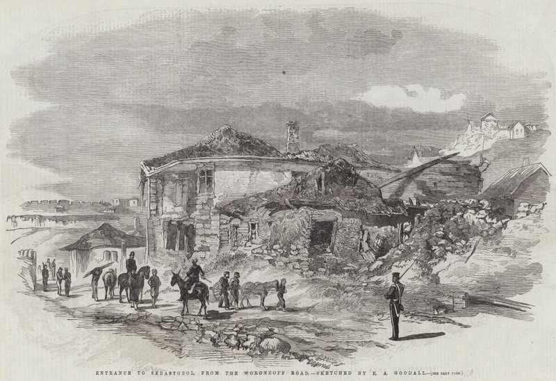 Ingang van Sebastopol, vanaf de Woronzoff-weg door Edward Angelo Goodall