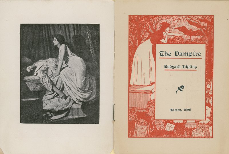 Frontispice en titelpagina voor De Vampier door Rudyard Kipling door Edward Burne Jones