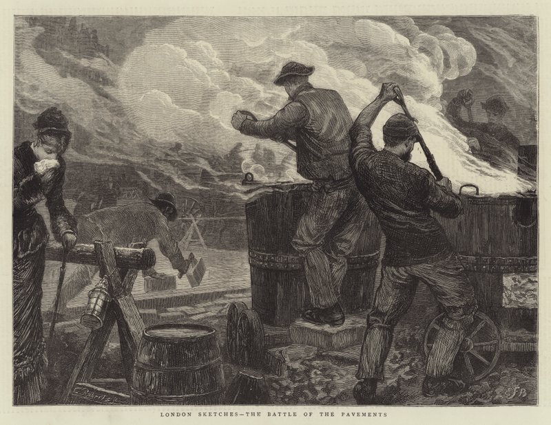 Londense Schetsen, de Slag om de Trottoirs door Edward Frederick Brewtnall