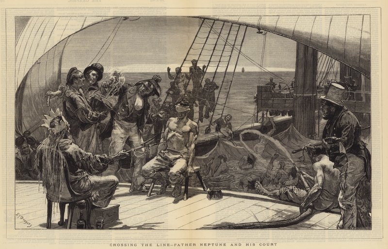 De Lijn Oversteken, Vader Neptunus en zijn Hof door Edward John Gregory