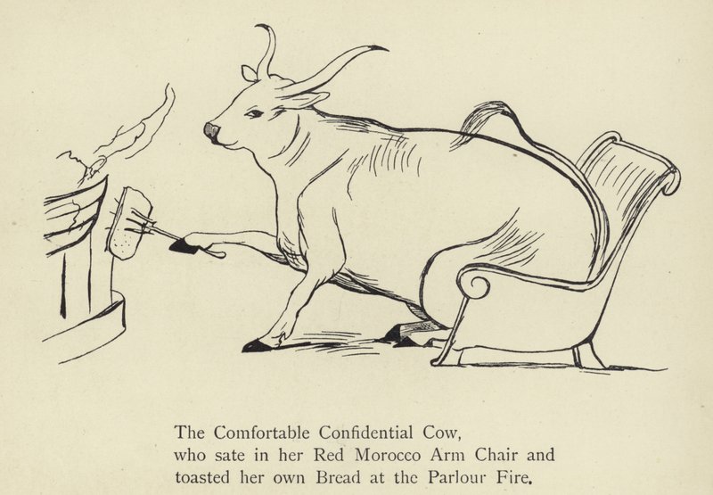 De Comfortabele Vertrouwelijke Koe door Edward Lear