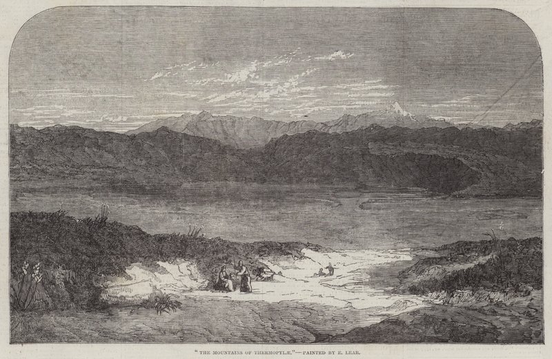 De bergen van Thermopylae door Edward Lear