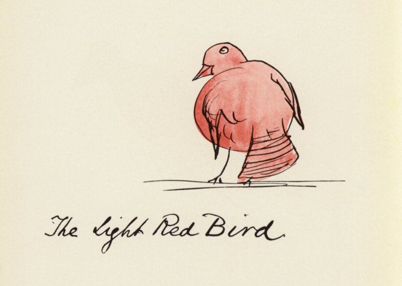 Edward Lear, Het Vogelboek: De lichtrode vogel door Edward (after) Lear