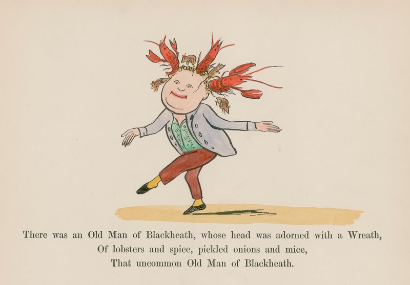 Er was een Oude Man uit Blackheath, wiens hoofd was versierd met een Krans door Edward (after) Lear