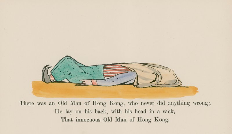 Er was een oude man uit Hong Kong, die nooit iets verkeerd deed door Edward (after) Lear