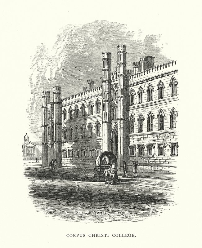 Corpus Christi College door Edward (after) Whymper