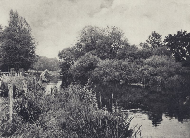 Boot Island onder Stockbridge op de Test door Edward Alfred Barton
