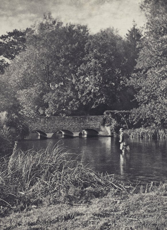 Avondopkomst bij Leverton Bridge (zwart-wit foto) door Edward Alfred Barton