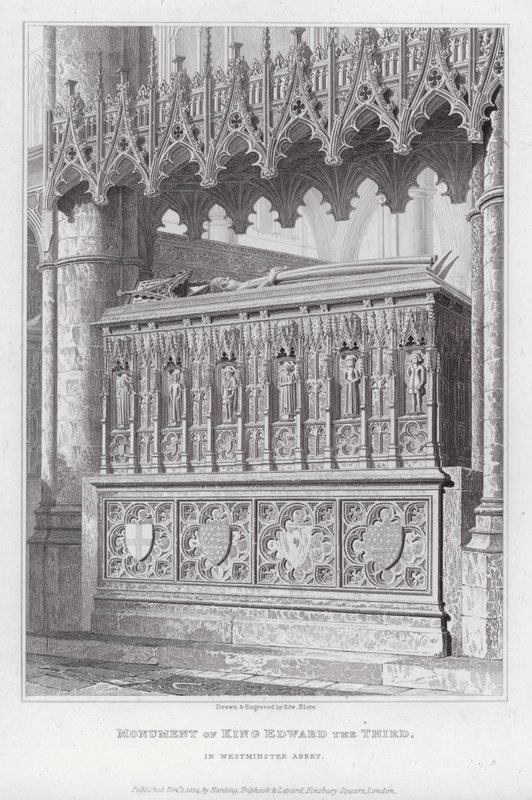 Monument van Koning Edward de Derde, in Westminster Abbey door Edward Blore