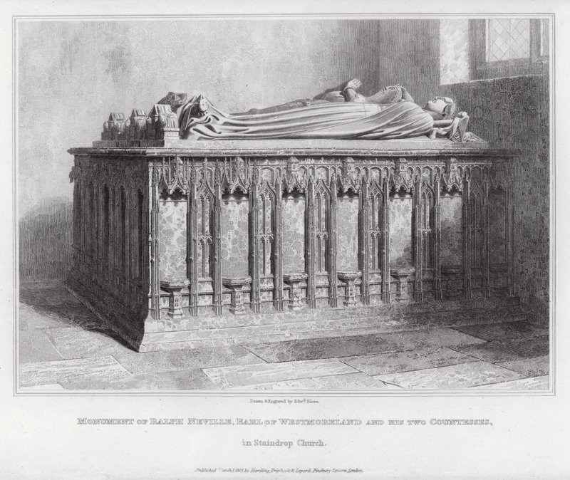 Monument van Ralph Neville, Graaf van Westmoreland en zijn twee gravinnen, in Staindrop Church door Edward Blore