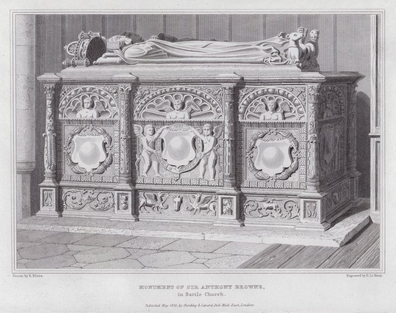 Monument van Sir Anthony Browne, in de Kerk van Battle door Edward Blore